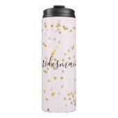 Gold Glam Confetti Personalized Thermosbecher (Vorderseite)