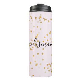 Gold Glam Confetti Personalized Thermosbecher