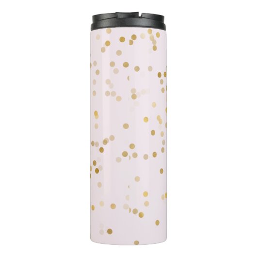 Gold Glam Confetti Personalized Thermosbecher (Rückseite)