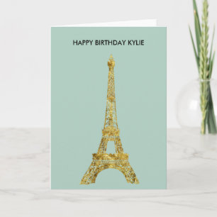 Gold Glam Eiffel Tower Karte