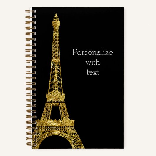 Gold Glam Eiffel Tower  Notizblock (Vorderseite)