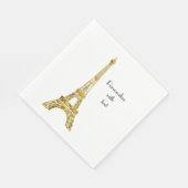 Gold Glam Eiffel Tower Serviette (Ecke)
