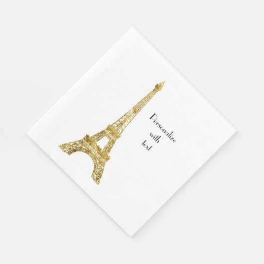 Gold Glam Eiffel Tower Serviette (Ecke)