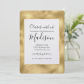 Gold Glam Einladung (Stehend Vorderseite)