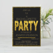 Gold Glam | Einladung des Junggeselinnen-Abschieds (Stehend Vorderseite)