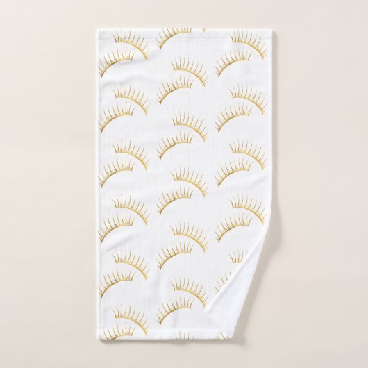 Gold Glam Eyelashes Badhandtuch Set (Handtuch)