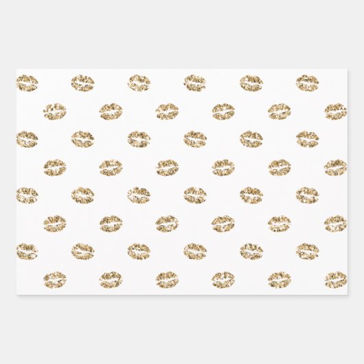 Gold Glam Eyelashes Geschenkpapier Set (Vorderseite 3)