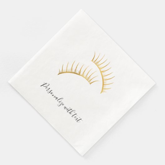 Gold Glam Eyelashes Serviette (Ecke)