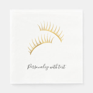 Gold Glam Eyelashes Serviette