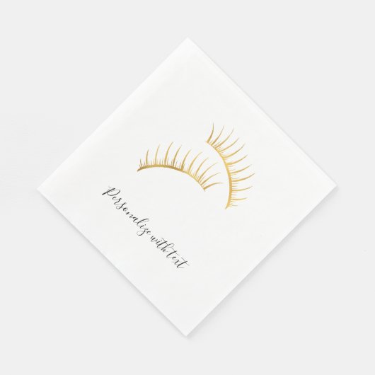Gold Glam Eyelashes Serviette (Ecke)