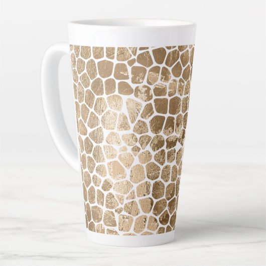 Gold Glam Giraffe Print Milchtasse (Linke Ecke)