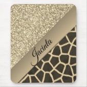 Gold Glam Giraffe Print Mousepad (Vorne)