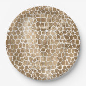 Gold Glam Giraffe Print Pappteller (Vorderseite)