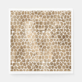 Gold Glam Giraffe Print Serviette