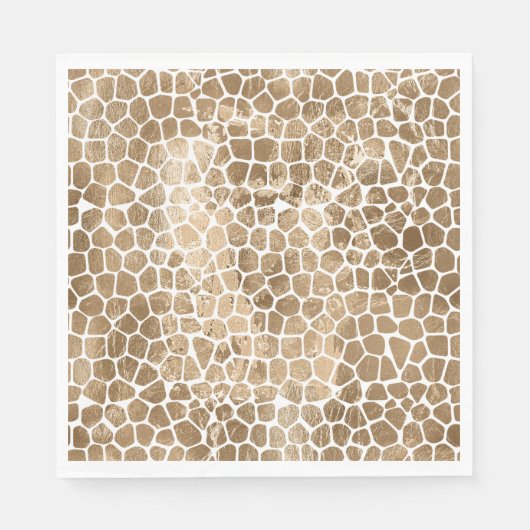 Gold Glam Giraffe Print Serviette (Vorderseite)