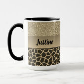 Gold Glam Giraffe Print Tasse (Links)