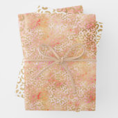 Gold Glam Girl Peach Pink Blush Leopard Print Geschenkpapier Set (Beispiel)