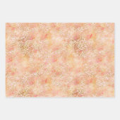 Gold Glam Girl Peach Pink Blush Leopard Print Geschenkpapier Set (Vorderseite)