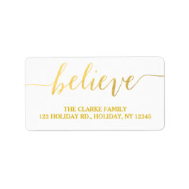 Gold Glam Glaube | Bezeichnung der Urlaubsadresse Adressaufkleber