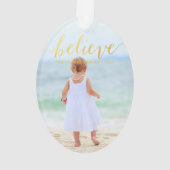 Gold Glam Glauve Holiday Foto Ornament (Rückseite)