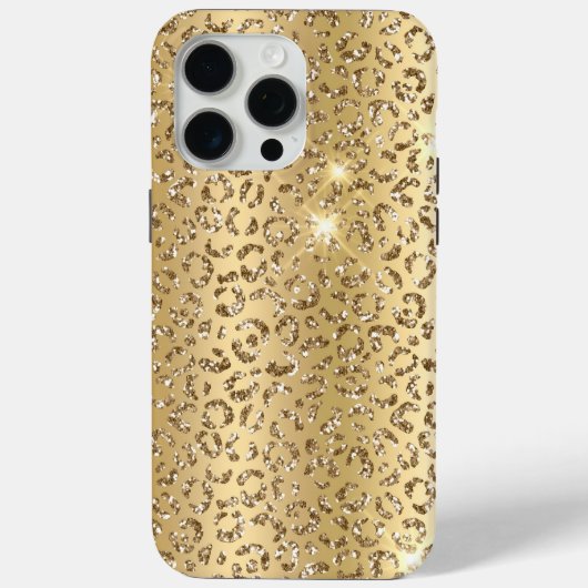 Gold Glam Glitter Leopard Case-Mate iPhone Hülle (Rückseite)