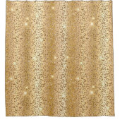 Gold Glam Glitter Leopard Duschvorhang (Vorderseite)