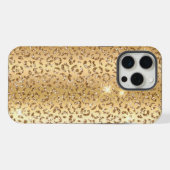 Gold Glam Glitter Leopard iPhone Hülle (Rückseite (Horizontal))