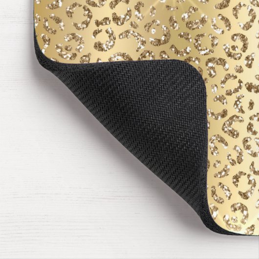 Gold Glam Glitter Leopard Mousepad (Ecke)