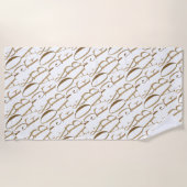 Gold Glam Glitz 50 & Fabulous Muster Strandtuch (Vorderseite)