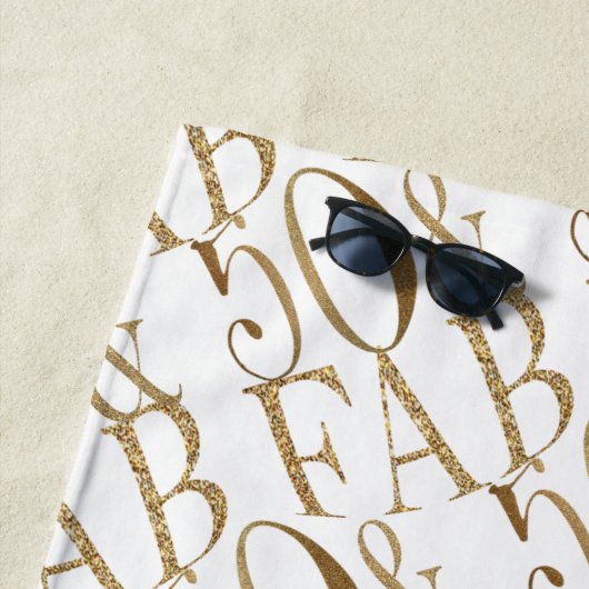 Gold Glam Glitz 50 & Fabulous Muster Strandtuch (Beispiel)