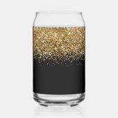 Gold Glam Glitzer auf Black Dosenglas (Rückseite)