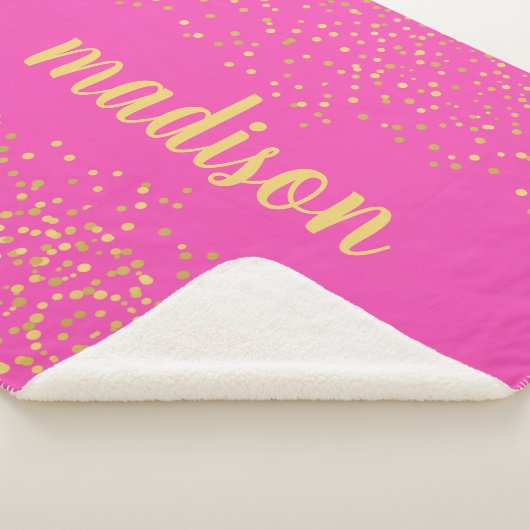 Gold Glam Glitzer Confetti | Personalisiert rosa Sherpadecke (3/4)