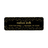 Gold Glam Glitzer Confetti | Schwarze Rücksendeadr (Vorne)