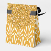 Gold Glam Glitzer Gastgeschenk Hochzeit Geschenkbo Geschenkschachtel (Rückseite)