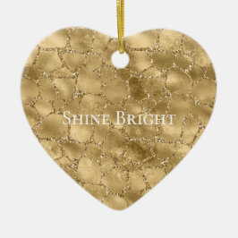 Gold Glam Glitzer Giraffe Leopard Print Keramik Ornament