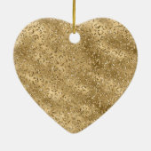 Gold Glam Glitzer Giraffe Leopard Print Keramik Ornament (Hinten)