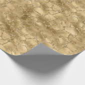 Gold Glam Glitzer Giraffe Print Geschenkpapier (Ecke)