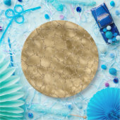 Gold Glam Glitzer Giraffe Print Pappteller (Party)