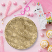 Gold Glam Glitzer Giraffe Print Pappteller (Party)