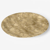 Gold Glam Glitzer Giraffe Print Pappteller (Schrägansicht)