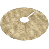 Gold Glam Glitzer Giraffe Print Polyester Weihnachtsbaumdecke (Schrägansicht)