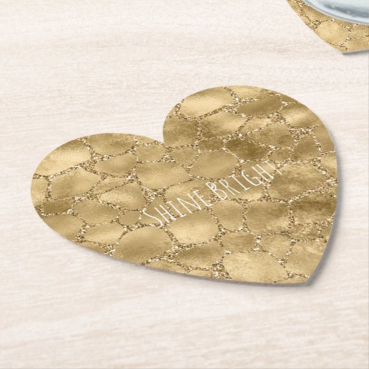 Gold Glam Glitzer Giraffe Print Untersetzer (angewinkelt)