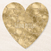 Gold Glam Glitzer Giraffe Print Untersetzer (Vorderseite)