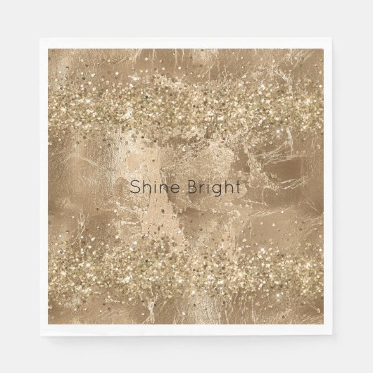 Gold Glam Glitzer Glitzern Serviette (Vorderseite)