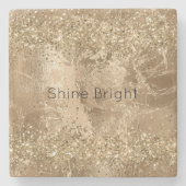 Gold Glam Glitzer Glitzern Steinuntersetzer (Vorderseite)