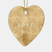 Gold Glam Glitzer Hearts Keramik Ornament (Links)