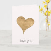 Gold Glam Glitzer Herz Karte (Gelbe Blume)