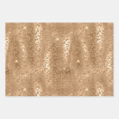 Gold Glam Glitzer Leopard Animal Print Geschenkpapier Set (Vorderseite)