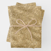 Gold Glam Glitzer Leopard Giraffe Zebra Animal Geschenkpapier Set (Beispiel)