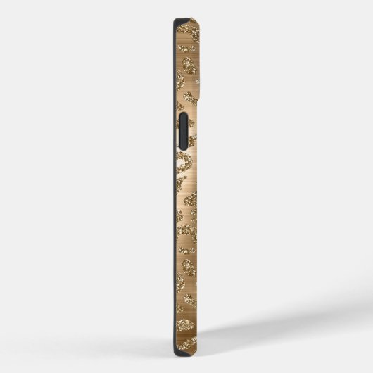 Gold Glam Glitzer Leopard Print Case-Mate iPhone Hülle (Rückseite / Rechts)
